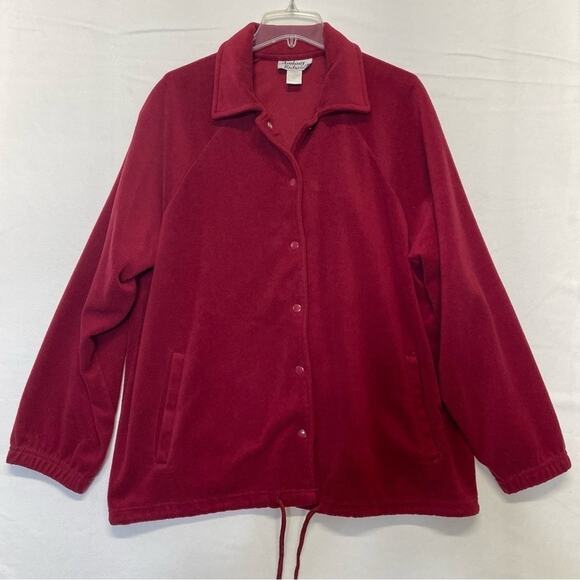 Anthony Richards Fleece Jacket button down coat burgundy Women’s Plus Size 1X - Picture 6 of 6